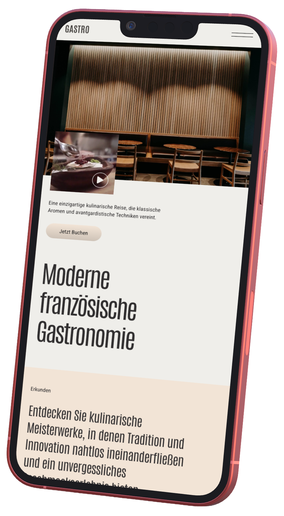 Restaurant Website von beam. Sites
