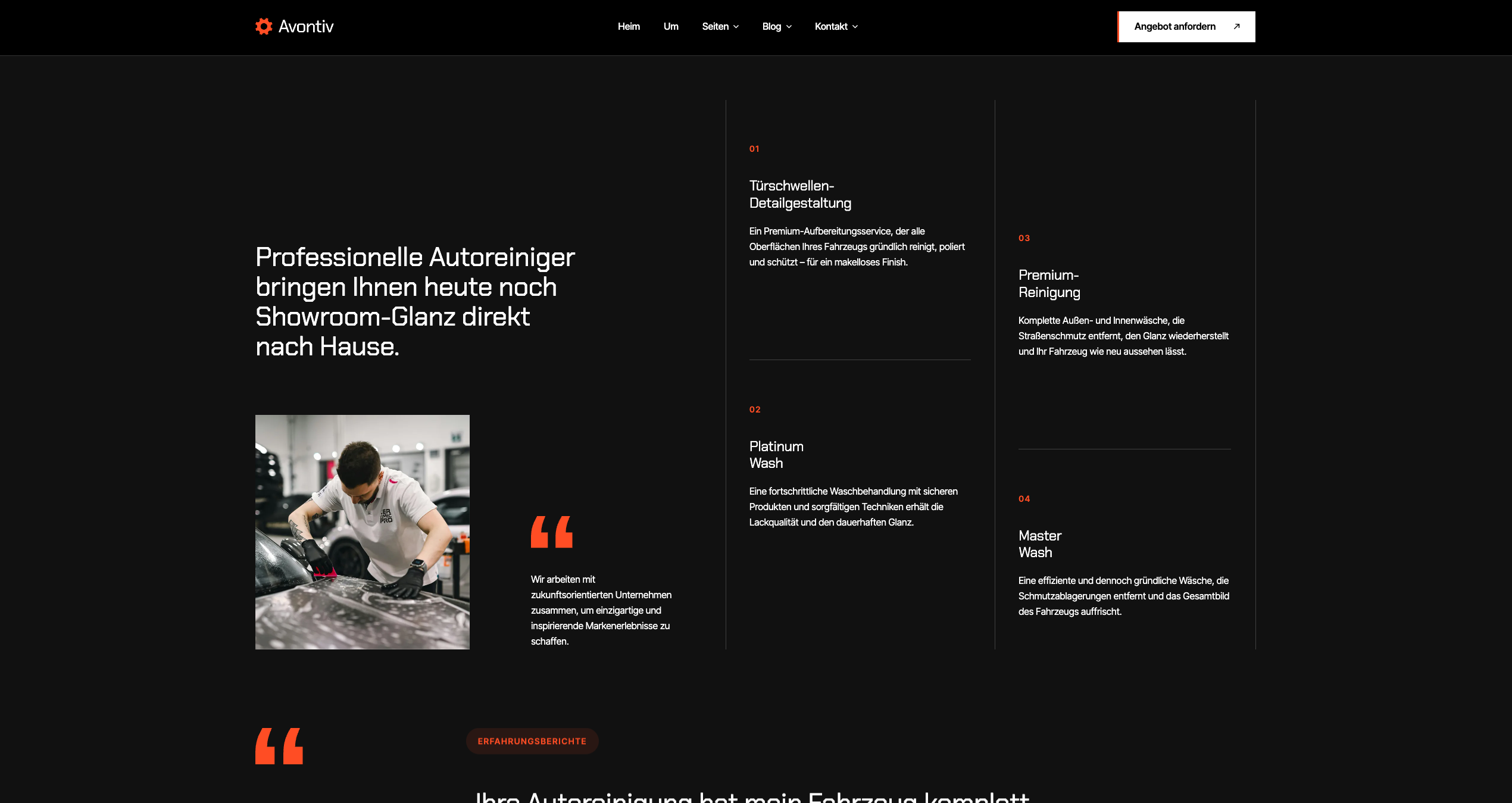 Avontiv Hamburg — Detail-Seiten mit Leistungsbeschreibungen
